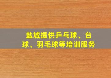 盐城提供乒乓球、台球、羽毛球等培训服务