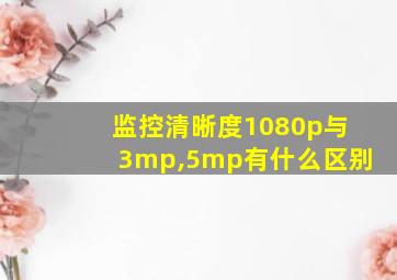 监控清晰度1080p与3mp,5mp有什么区别