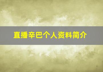 直播辛巴个人资料简介