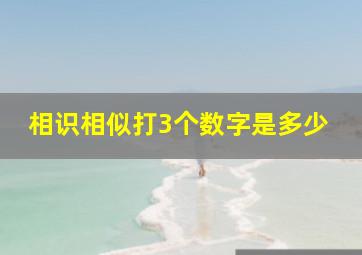 相识相似打3个数字是多少