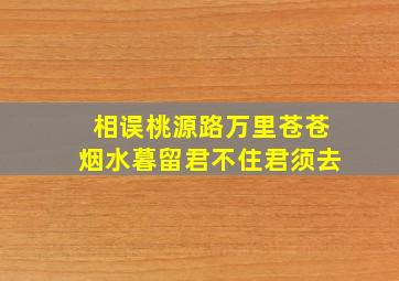 相误桃源路万里苍苍烟水暮留君不住君须去