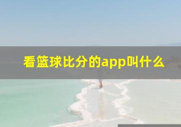 看篮球比分的app叫什么