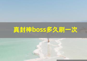 真封神boss多久刷一次