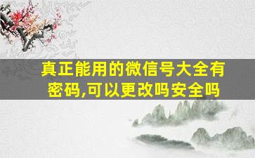 真正能用的微信号大全有密码,可以更改吗安全吗