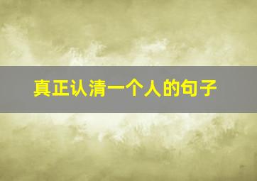 真正认清一个人的句子