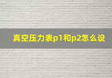 真空压力表p1和p2怎么设