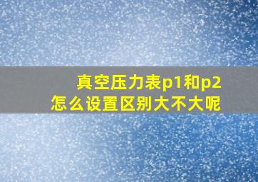 真空压力表p1和p2怎么设置区别大不大呢