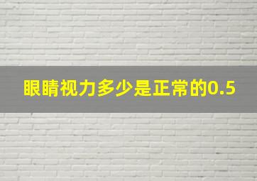 眼睛视力多少是正常的0.5