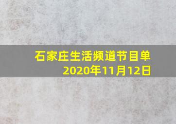 石家庄生活频道节目单2020年11月12日