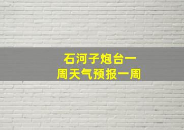 石河子炮台一周天气预报一周