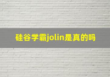 硅谷学霸jolin是真的吗