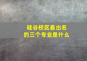 硅谷校区最出名的三个专业是什么