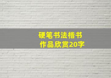 硬笔书法楷书作品欣赏20字