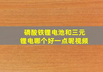 磷酸铁锂电池和三元锂电哪个好一点呢视频