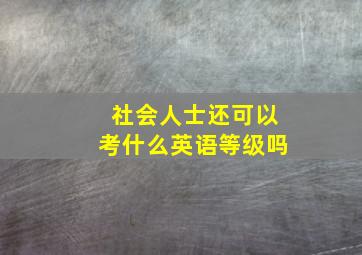 社会人士还可以考什么英语等级吗