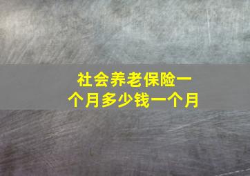 社会养老保险一个月多少钱一个月