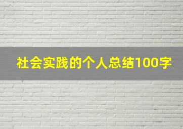 社会实践的个人总结100字