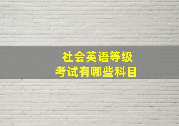 社会英语等级考试有哪些科目