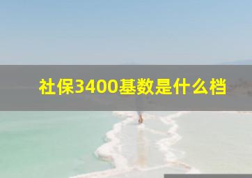 社保3400基数是什么档