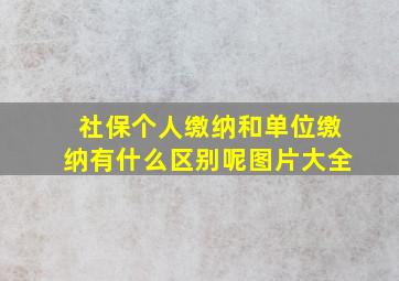 社保个人缴纳和单位缴纳有什么区别呢图片大全