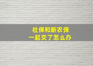 社保和新农保一起交了怎么办