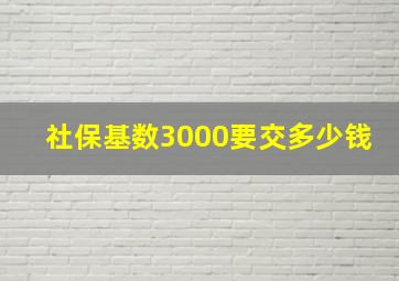 社保基数3000要交多少钱