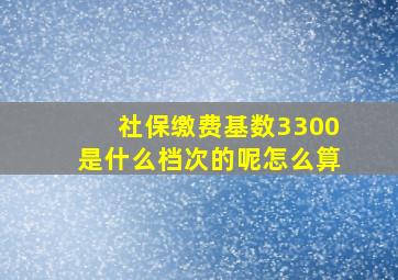 社保缴费基数3300是什么档次的呢怎么算