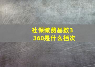 社保缴费基数3360是什么档次