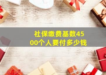 社保缴费基数4500个人要付多少钱