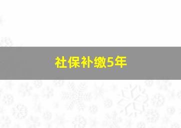 社保补缴5年