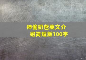 神偷奶爸英文介绍简短版100字