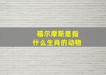 福尔摩斯是指什么生肖的动物