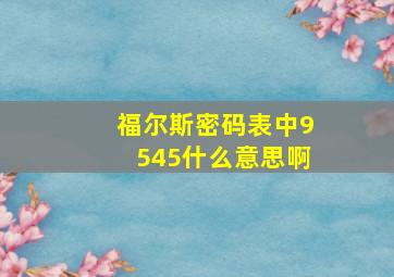 福尔斯密码表中9545什么意思啊