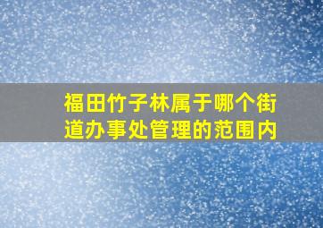 福田竹子林属于哪个街道办事处管理的范围内