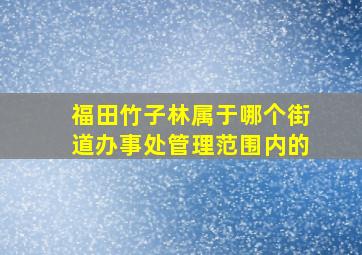 福田竹子林属于哪个街道办事处管理范围内的