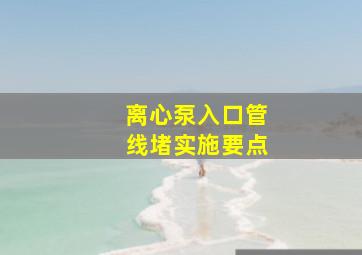 离心泵入口管线堵实施要点