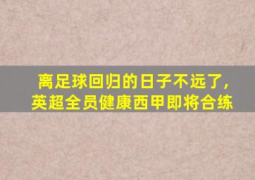 离足球回归的日子不远了,英超全员健康西甲即将合练