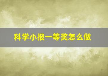 科学小报一等奖怎么做