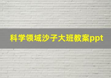 科学领域沙子大班教案ppt