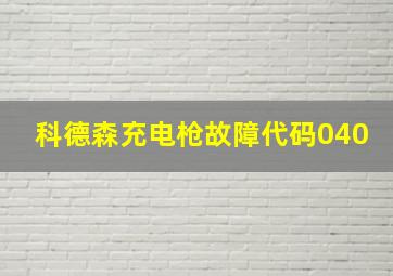 科德森充电枪故障代码040