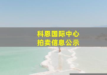 科恩国际中心拍卖信息公示