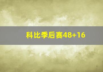 科比季后赛48+16