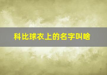 科比球衣上的名字叫啥