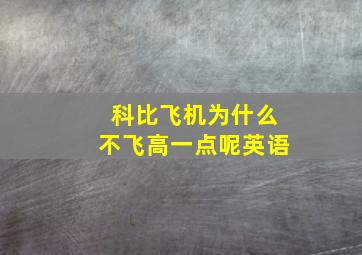 科比飞机为什么不飞高一点呢英语