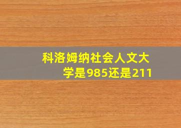 科洛姆纳社会人文大学是985还是211