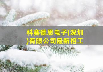 科赛德思电子(深圳)有限公司最新招工