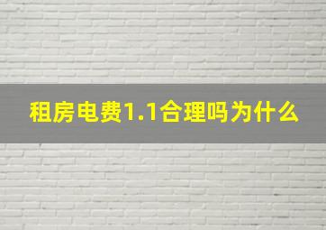 租房电费1.1合理吗为什么