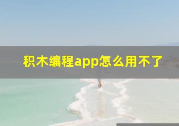 积木编程app怎么用不了