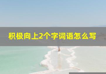 积极向上2个字词语怎么写