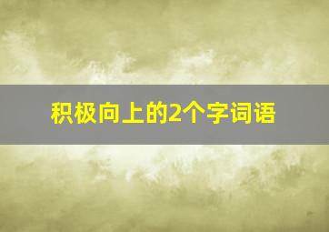 积极向上的2个字词语